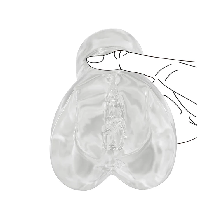 Masturbador masculino transparente de doble entrada (Plus)