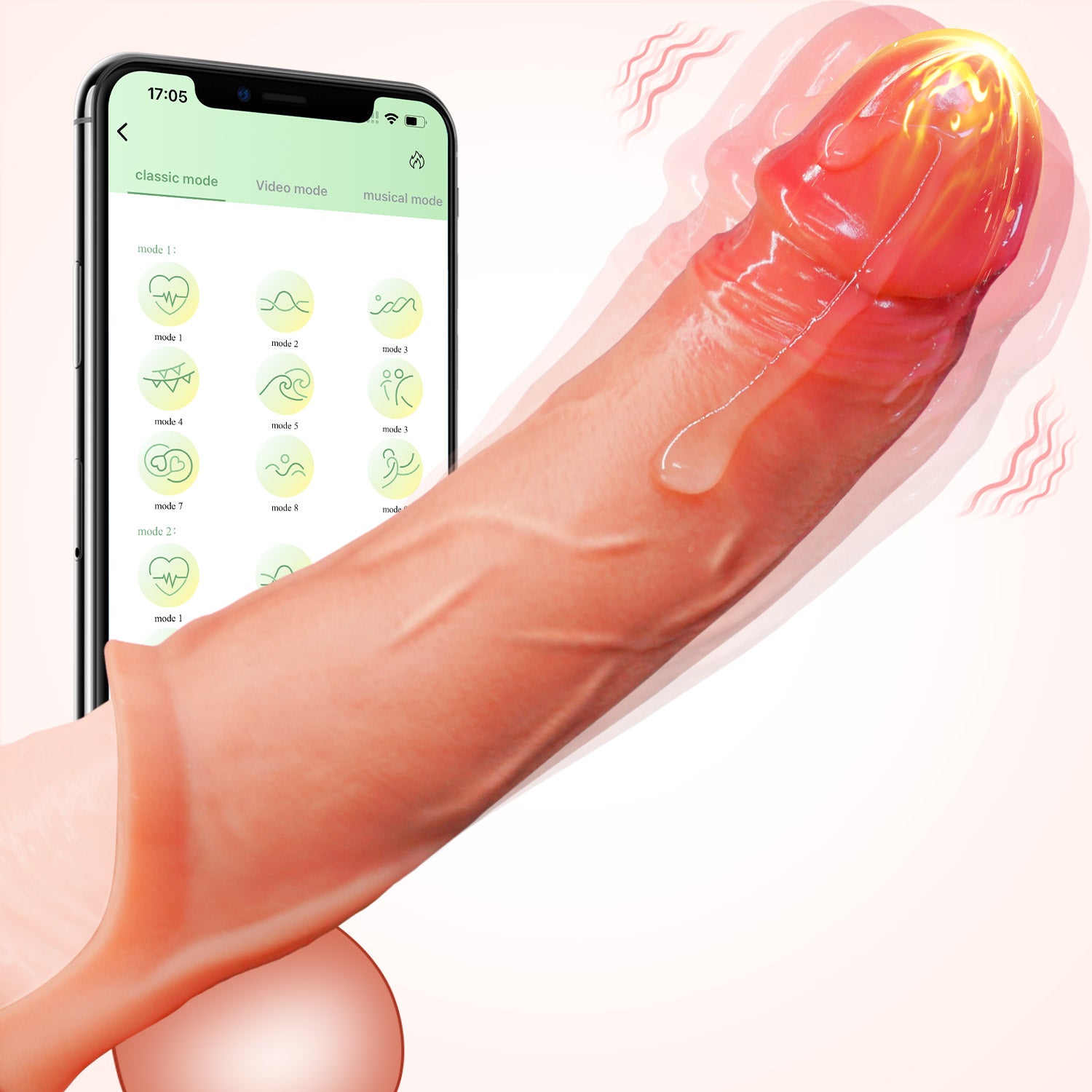 Manga vibradora para pene