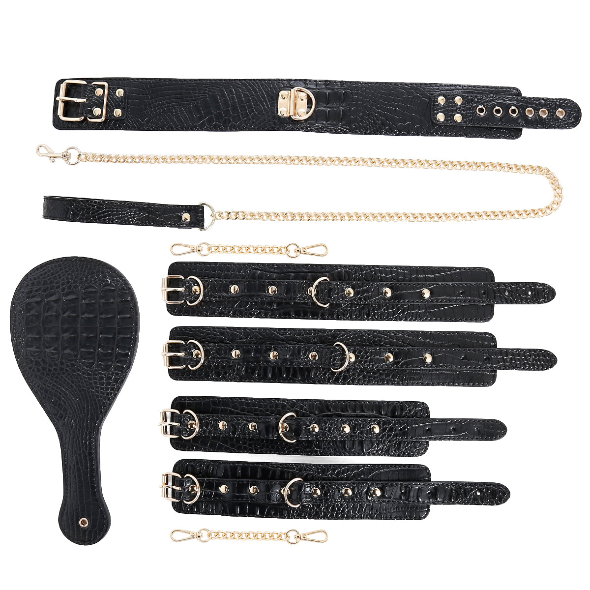 Kit completo de bondage BDSM de cuero PU
