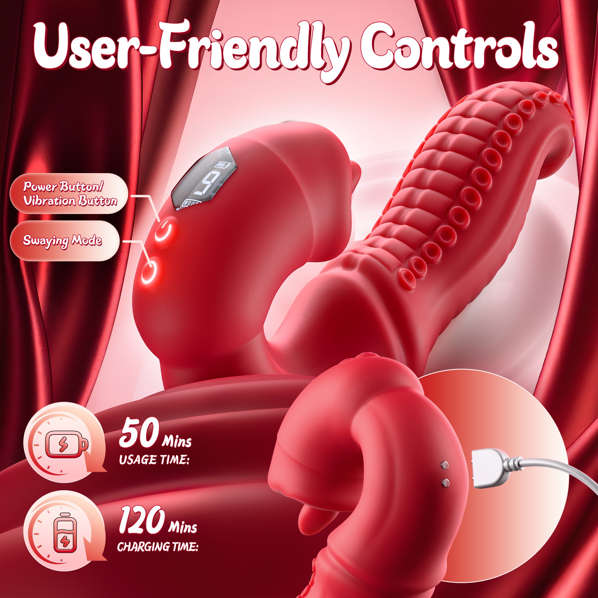 Juguetes sexuales femeninos con 9 modos de lamido y balanceo