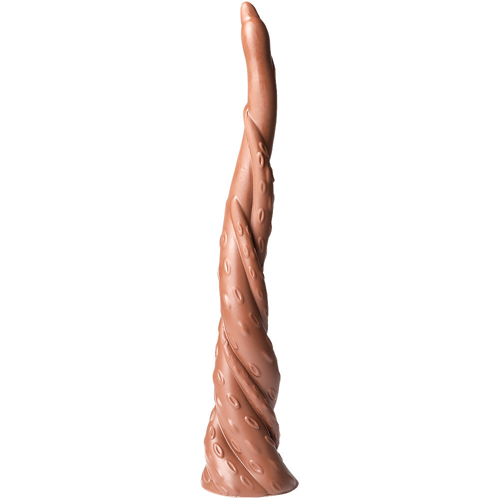 Dildo súper largo de diseño espiral monstruo de 16 pulgadas con base de succión