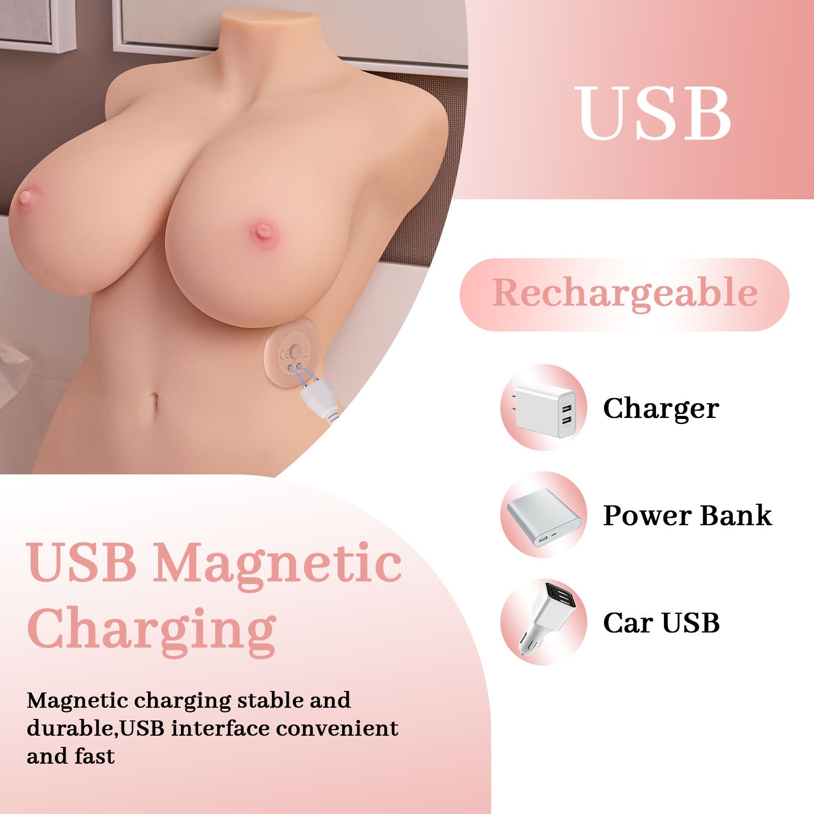 Torso femenino realista de 70.9lb