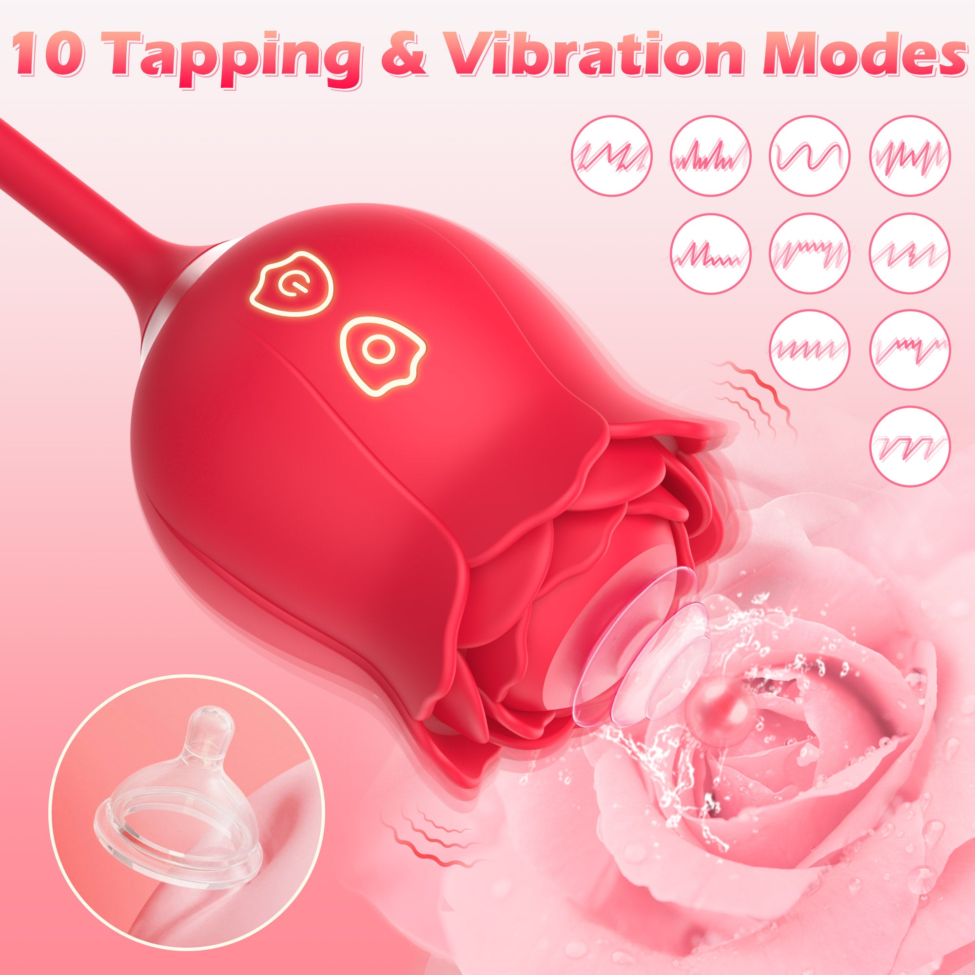 Rose Vibrator for Women – Thrusting & 10 Vibration Speeds