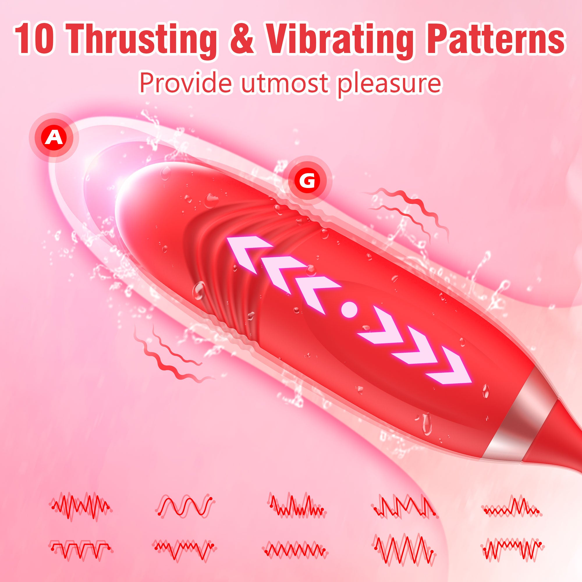 Rose G-Spot Vibrator – 2 Thrusting & 10 Vibration Modes
