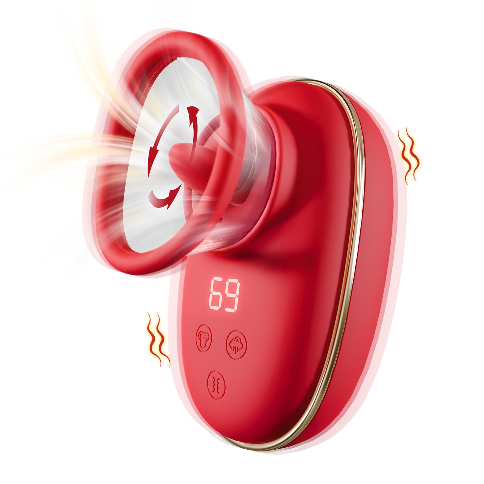 Vibrador succionador clitorial con función de lamido y vibración