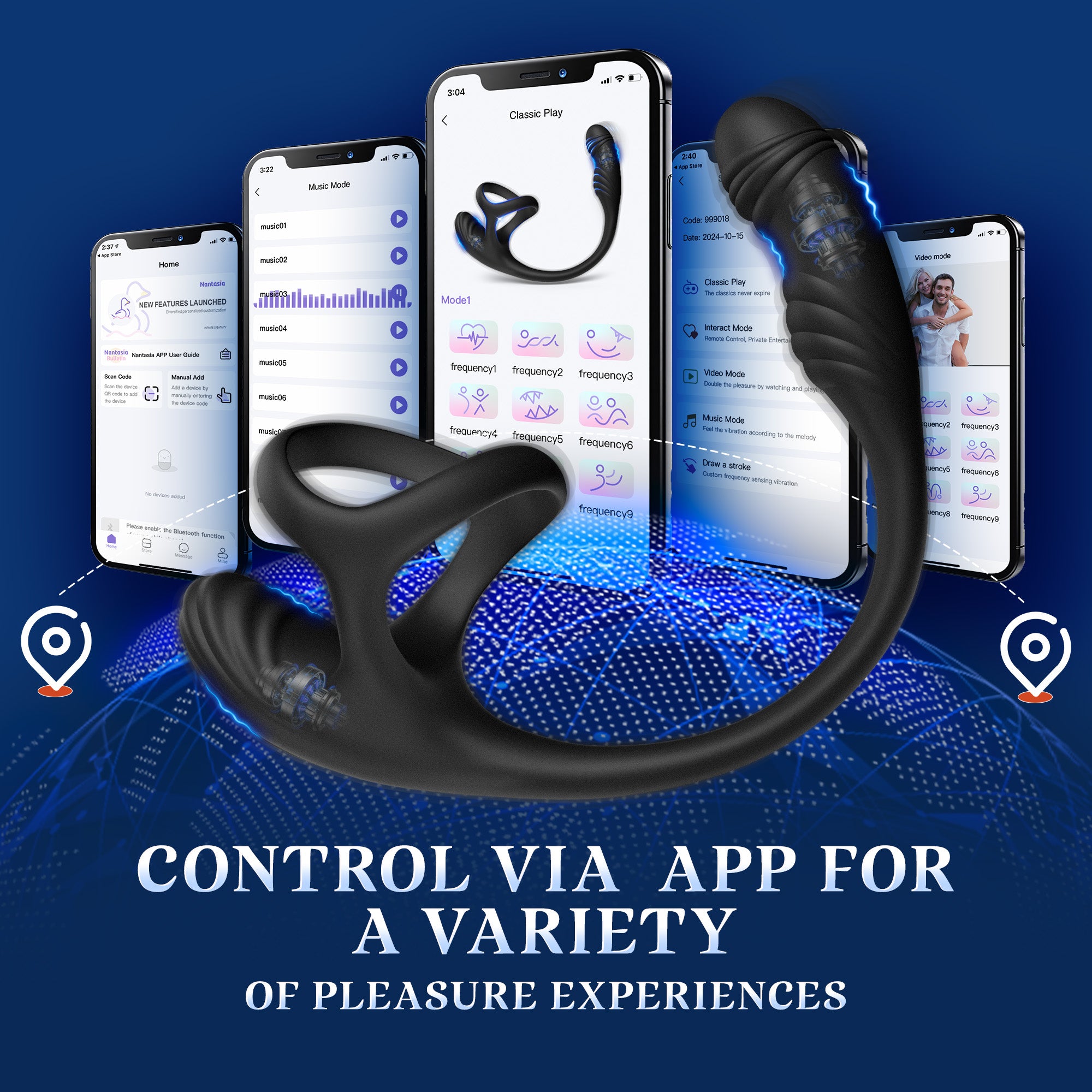 Prostate Massager with Vibrating Penis Ring – App Control