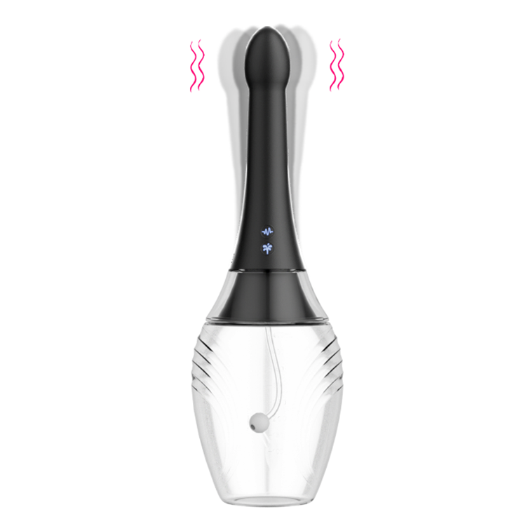 Ducha anal de silicona para enema con vibración