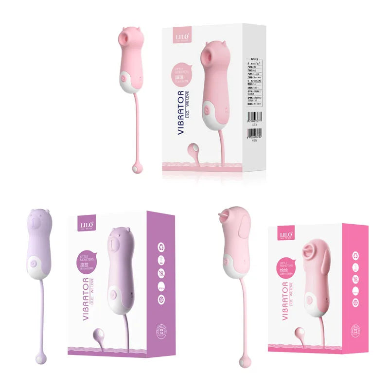 Vibrador Succionador de Caballito de Mar con Estimulación Clitoriana, de Pezones y Anal