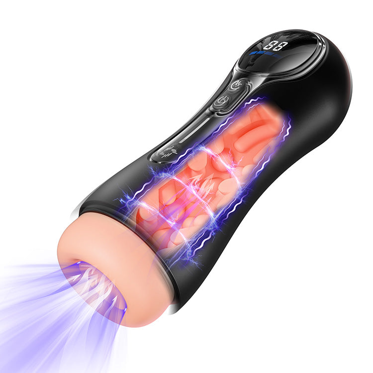 Auto Male Masturbator – 4 Suction, 9 Vibes, LED Display