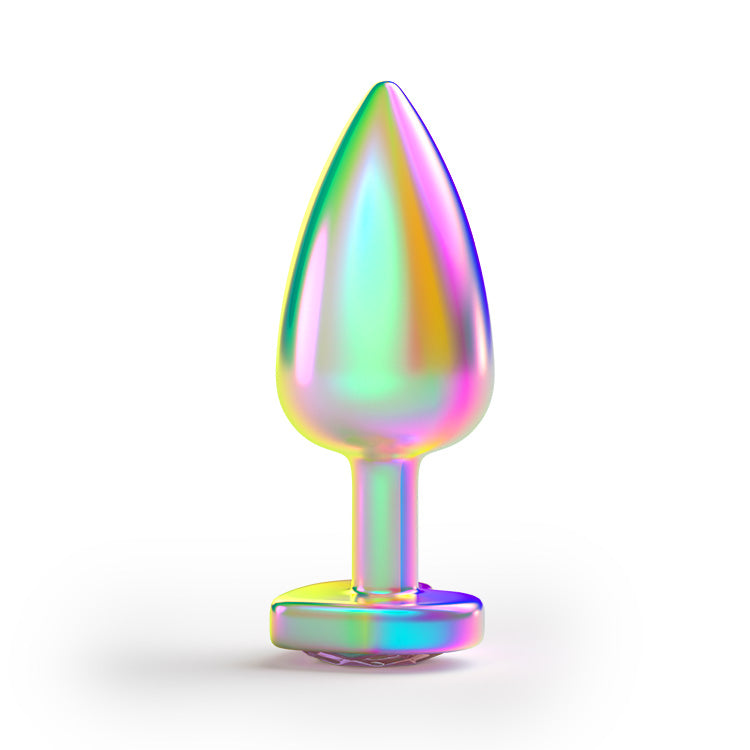 Juego de tapones anales metálicos con corazón brillante