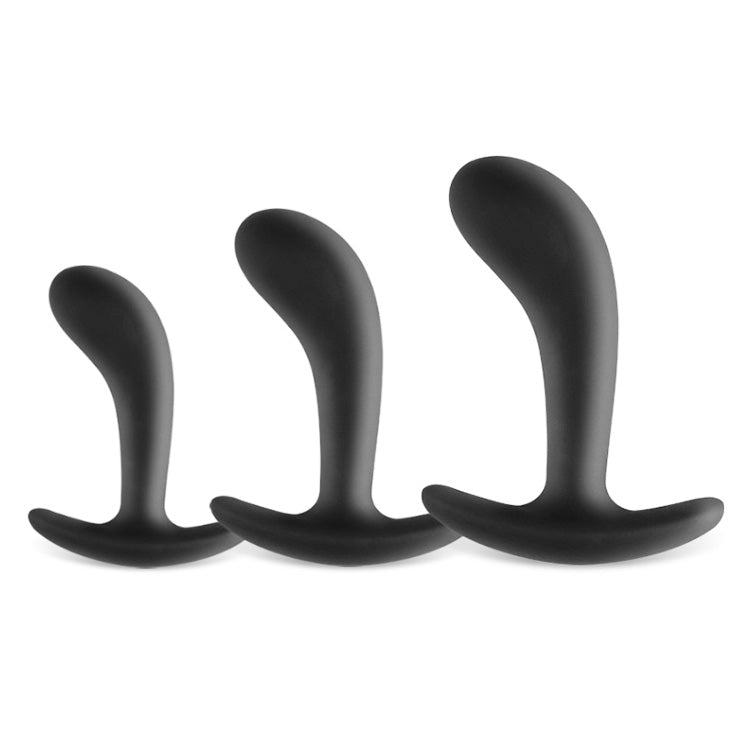 Juego de tapones anales de silicona curvos (3 piezas)