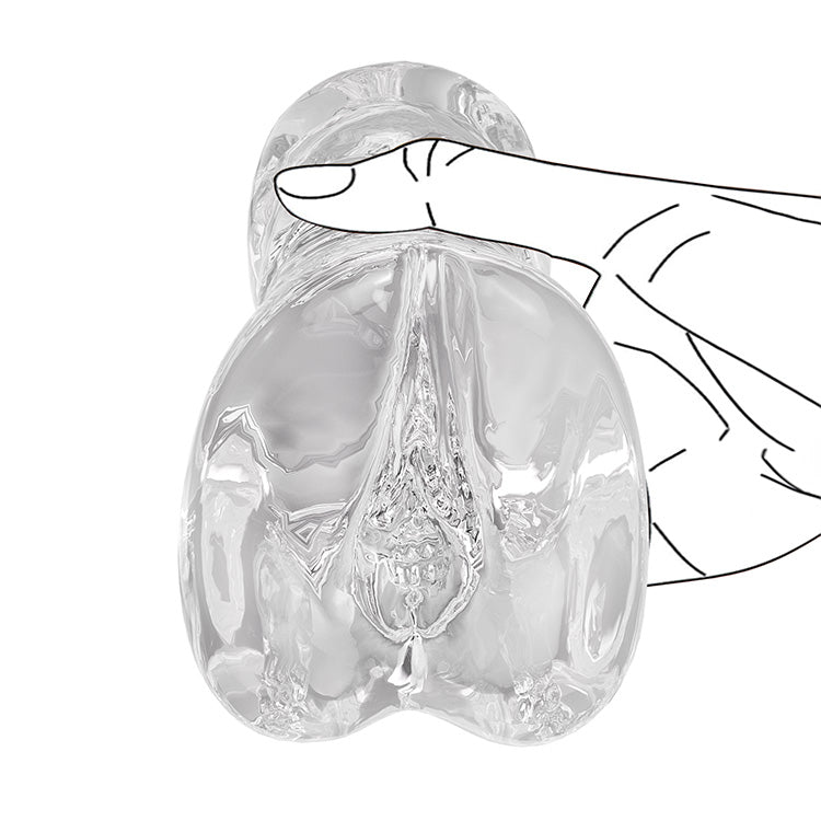 Masturbador masculino transparente de doble entrada (mini)