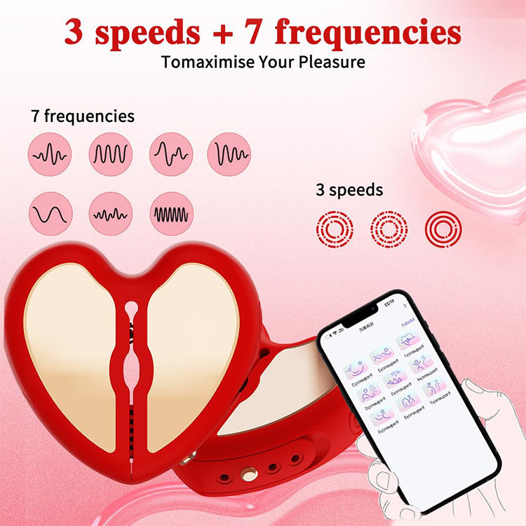 Vibrador ajustable para pezones en forma de corazón con control por aplicación