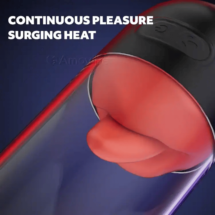 Masturbador masculino controlado por aplicación con 9 modos de lamido de lengua y vibración