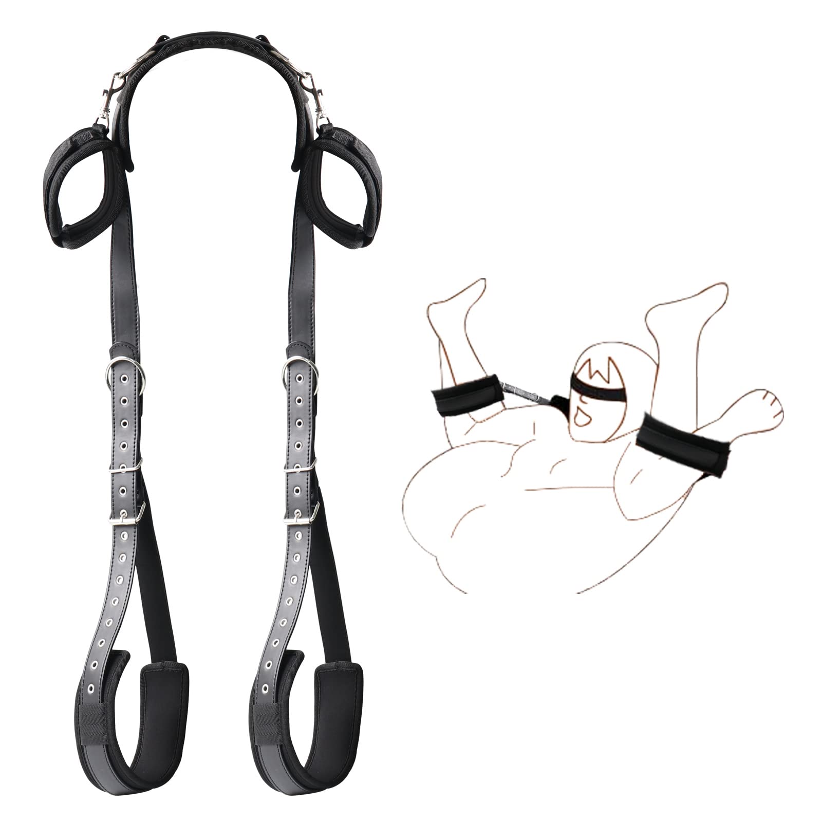 Juego de Bondage BDSM – Juego Completo con Esposas, Bandas para Muslos y Soporte para Cuello