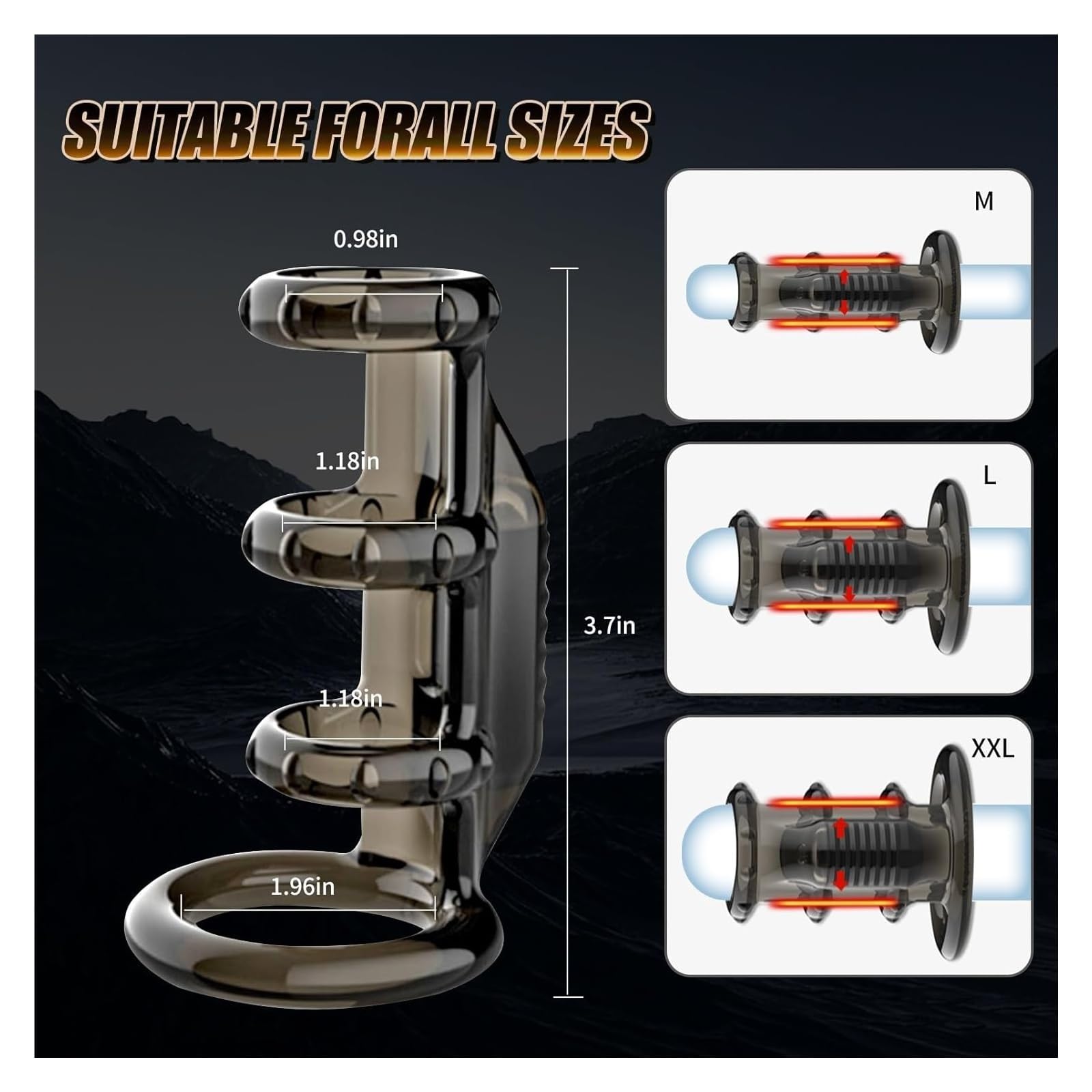 Men's Vibrating Cock Ring - Soft TPE Material with Multiple Vibration Modes