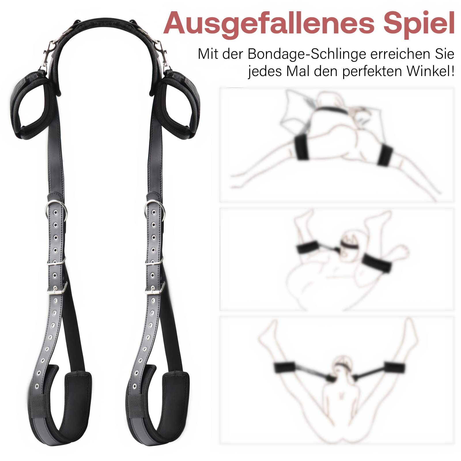 Juego de Bondage BDSM – Juego Completo con Esposas, Bandas para Muslos y Soporte para Cuello