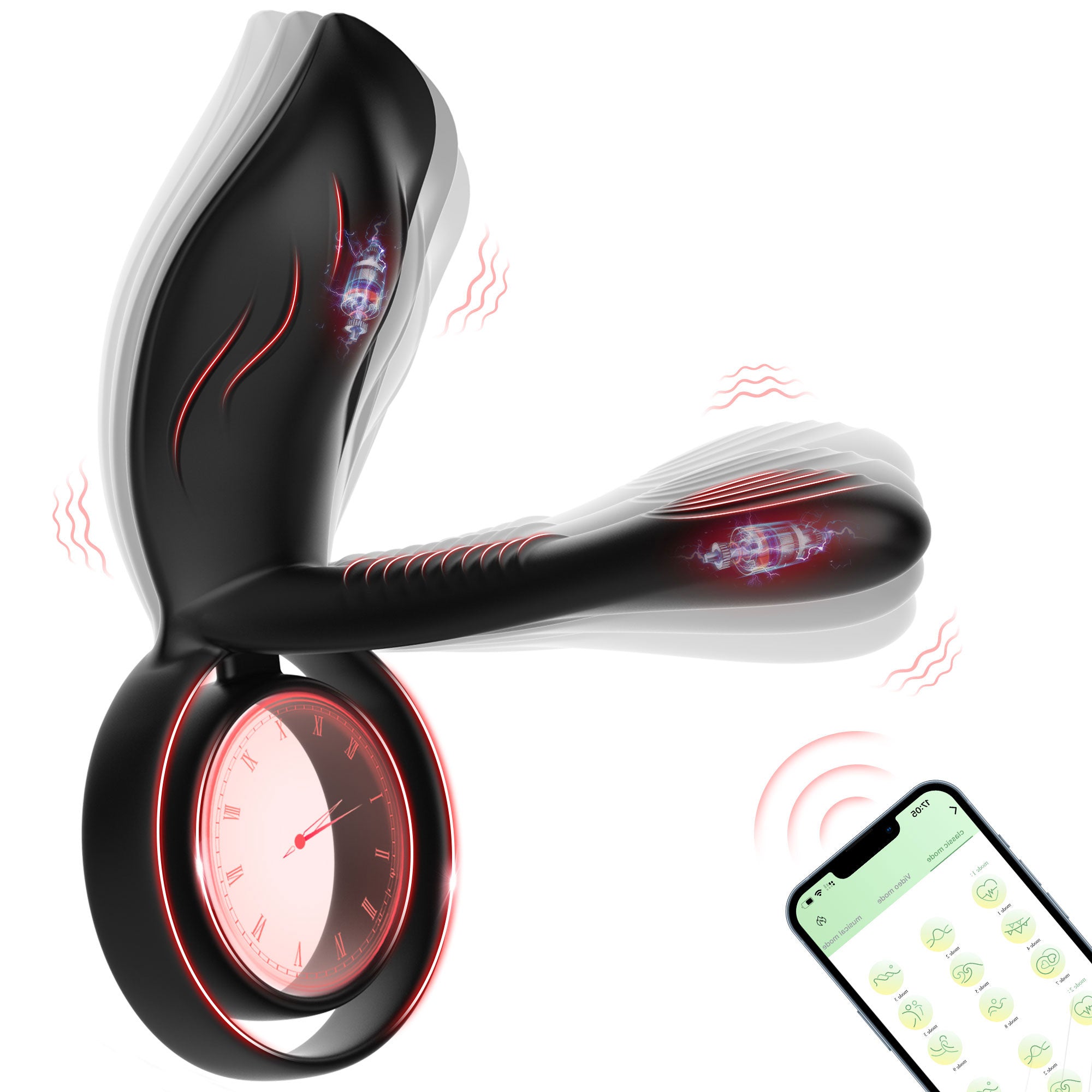 Anillo vibrador para pene con 9 potentes modos de vibración