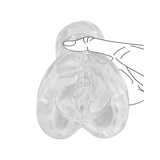 Masturbador masculino transparente de doble entrada (Plus)