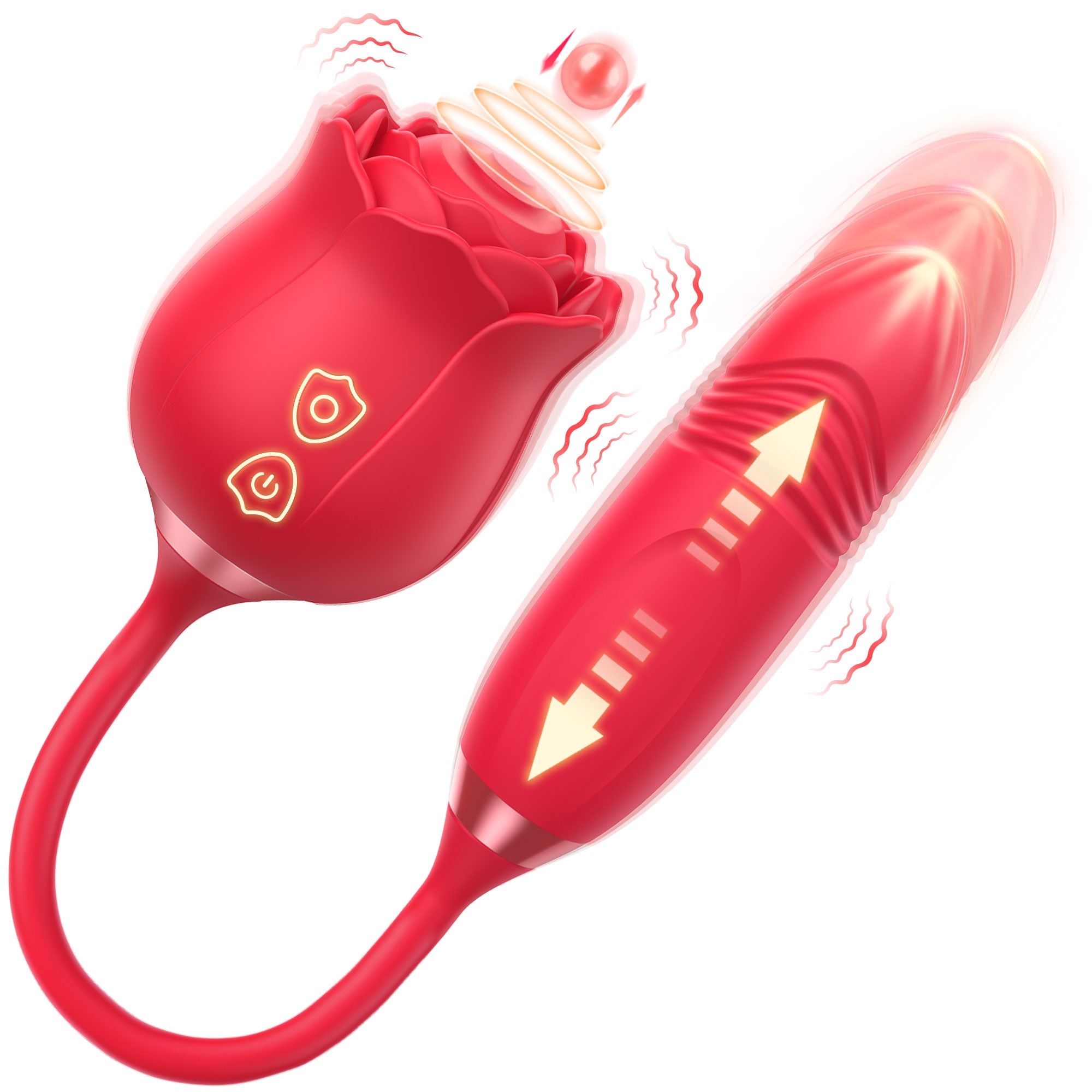 Vibrador Rosa con Modos de Golpeteo y Empuje