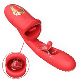 Vibrador aleteante para punto G con función de besar y lengua vibratoria