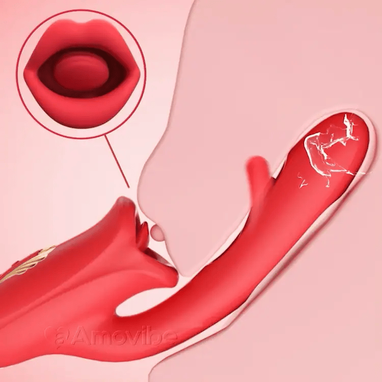Vibrador aleteante para punto G con función de besar y lengua vibratoria