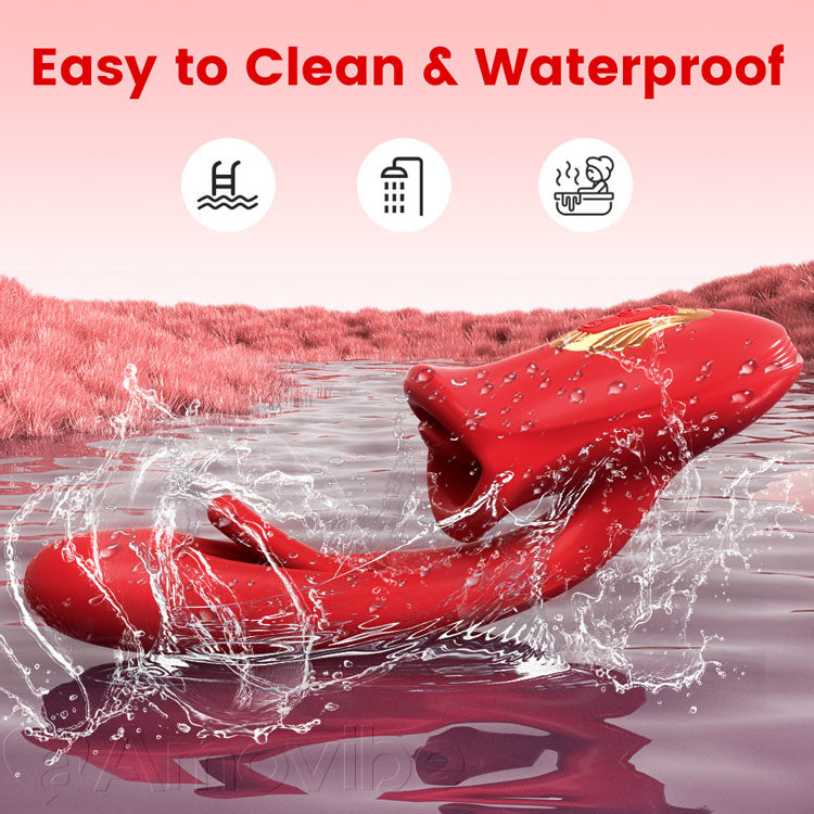 Vibrador aleteante para punto G con función de besar y lengua vibratoria