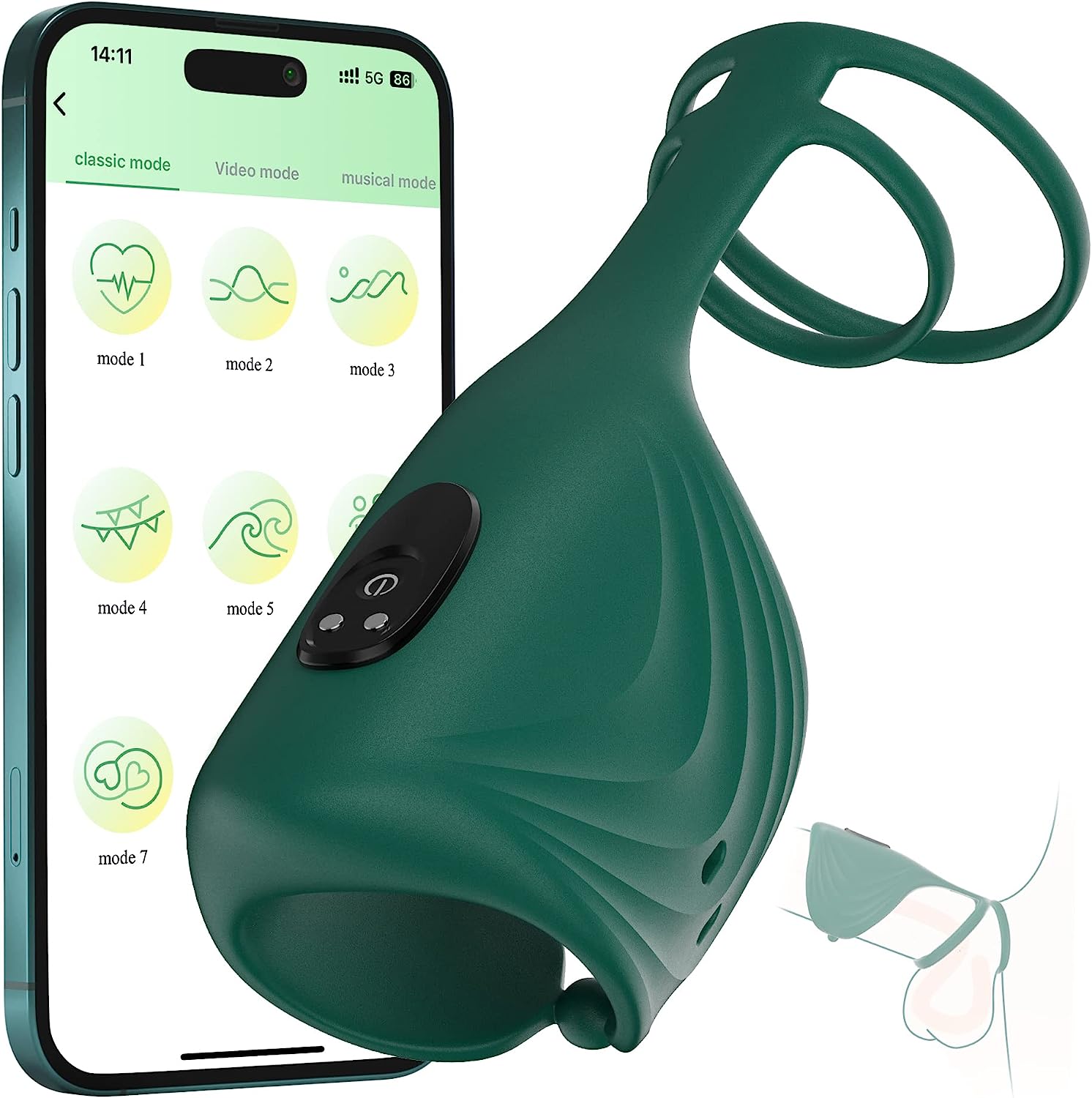 Vibrador de pene con anillo para el pene