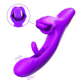 Vibrador aleteante para punto G con lengua lamiendo y vibración