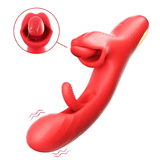 Vibrador aleteante para punto G con lengua lamiendo y vibración