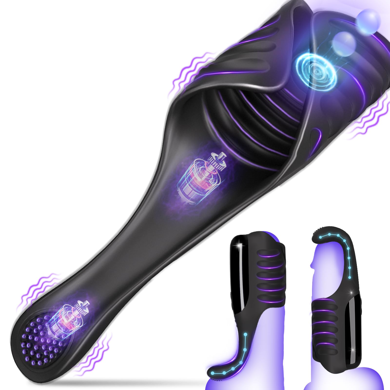 Vibrador para pene con función de golpeteo y vibración