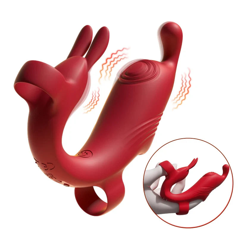 Vibrador de dedo para coneja femenina – Estimulador de pezones, clítoris y punto G para parejas