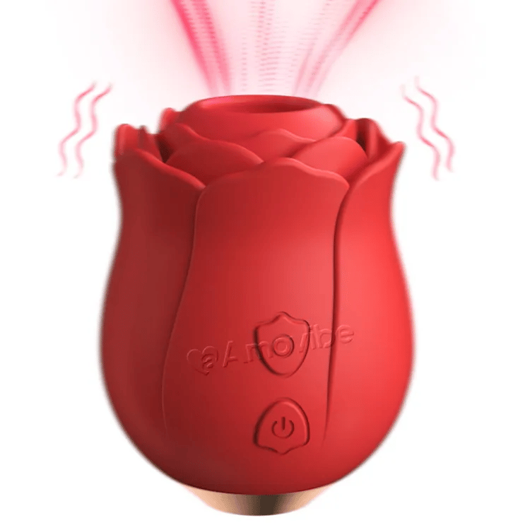 Vibrador de rosa con succión