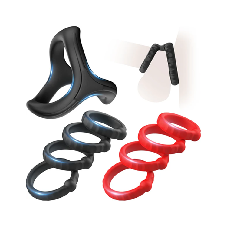 Juego de anillos para el pene de silicona líquida