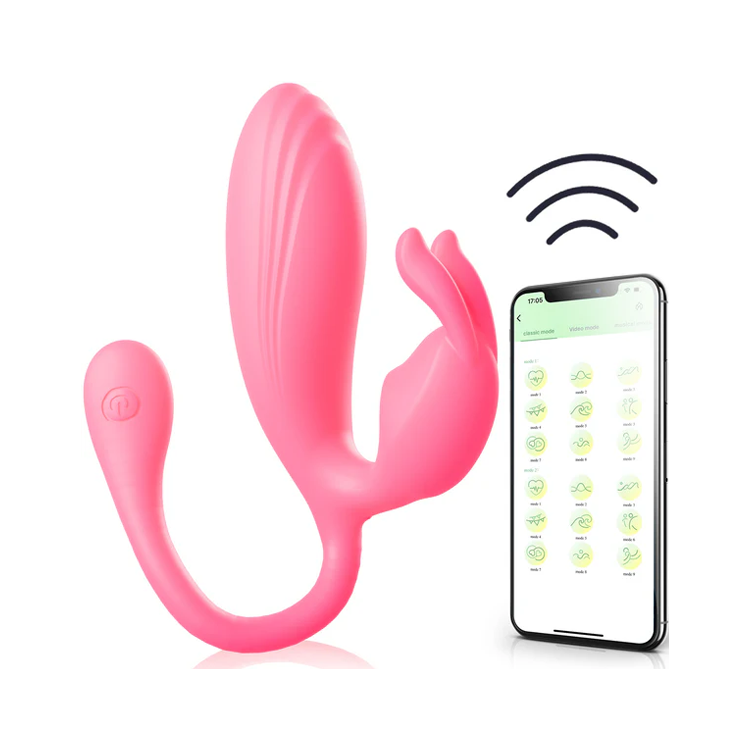 Vibrador para clítoris con aplicación y motores duales