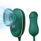 Vibrador Juguete para Succión de Clítoris con Lengua Vibratoria Lamiendo y Vibrador de Empuje
