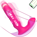 Vibrador con consolador para punto G con modos de empuje y vibración