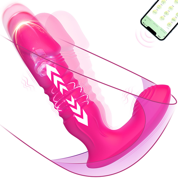 Consolador vibrador de punto G con modos de empuje y vibración