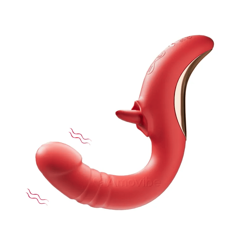 Vibrador para Punto G con Lengüeteo y Empuje