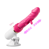 Vibrador dildo de empuje con patrones de aleteo y vibración (base de succión incluida)