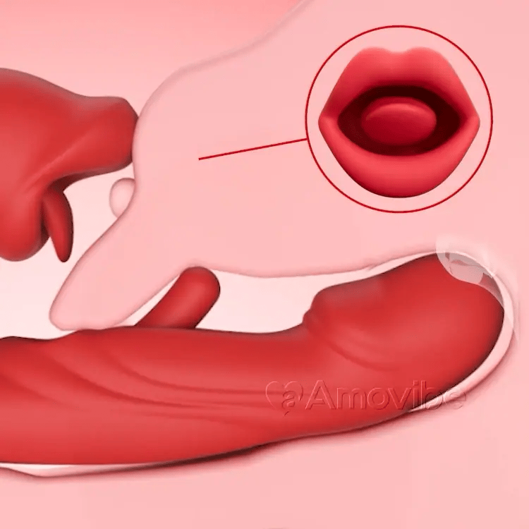 Clitoral vibrator with kissing mouth and vibration