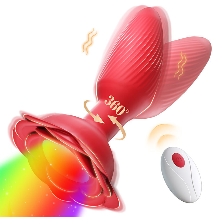 Juguete de placer giratorio 360° con LED y control remoto