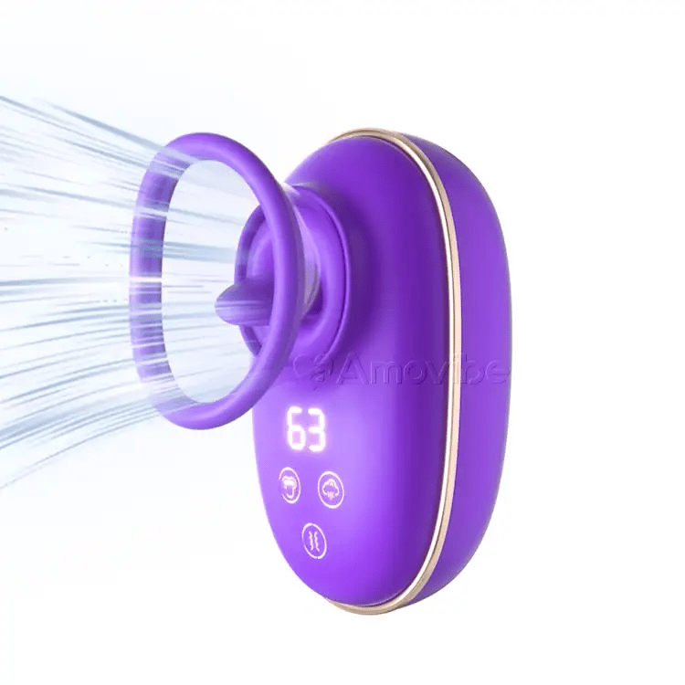 Vibrador succionador clitorial con lengua que lame y vibra