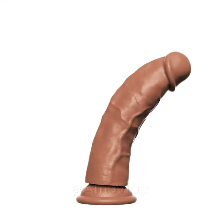 Consolador de silicona realista de 7 pulgadas con fuerte succión para el punto G y placer anal