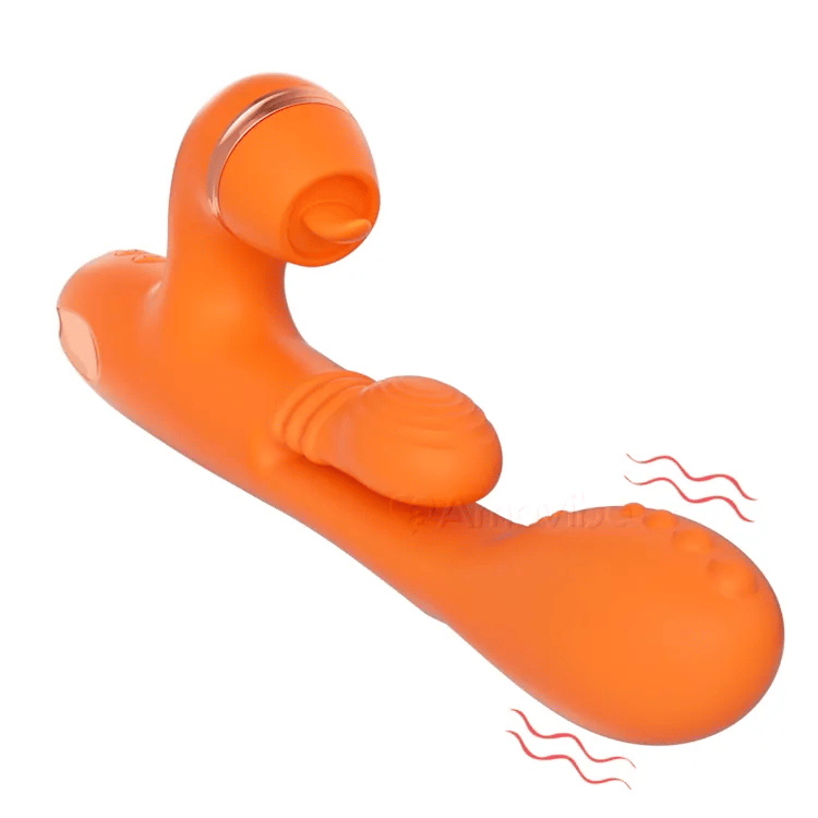 Vibrador para Punto G con Masaje de Movimiento Circular, Vibración y 3 Fundas para Golpecitos en el Clítoris, Cosquilleo y Lamer