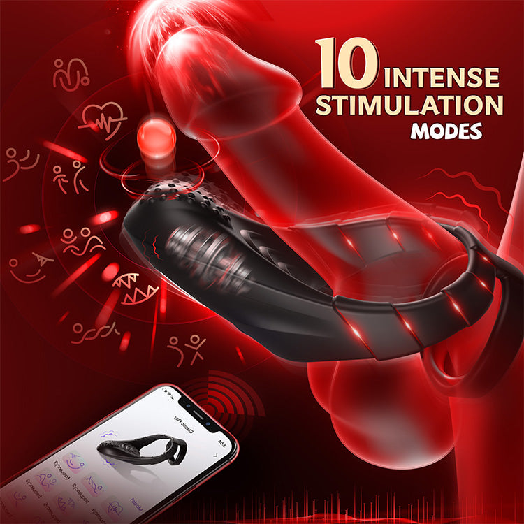Anillo dual 2 en 1 controlado por aplicación para placer mejorado