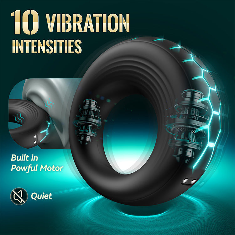 Anillo vibrador para pene con LED y 10 modos de intensidad
