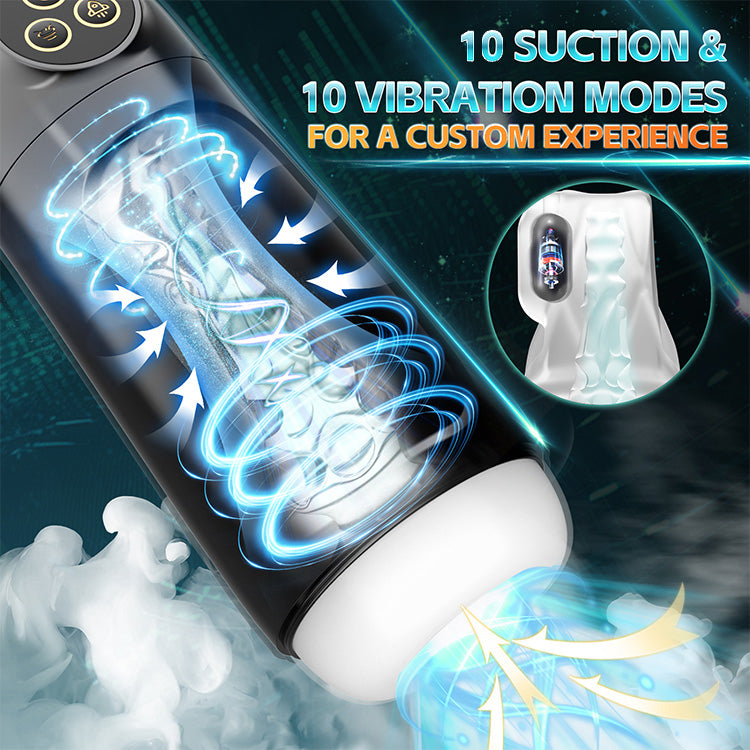 Masturbador masculino automático con 10 modos de vibración y succión