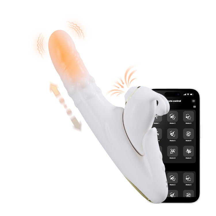 App-Controlled Split 2-in-1 Suction & Thrusting Vibrator