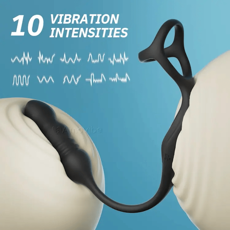 Masajeador prostático anal remoto con 10 funciones de vibración